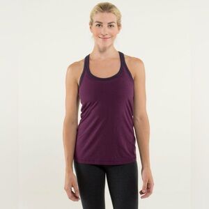 LULULEMON Lululemon Modern Racerback Plum / Hyper Stripe Plum size 4